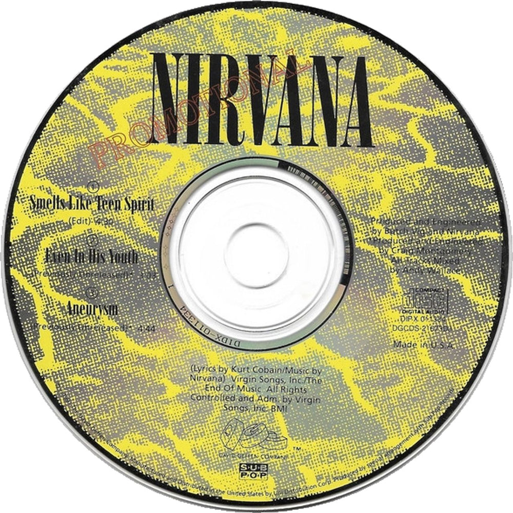 Nirvana (US) Smells Like Teen Spirit US Promo CD single (CD5 / 5") NIRC5SM710701