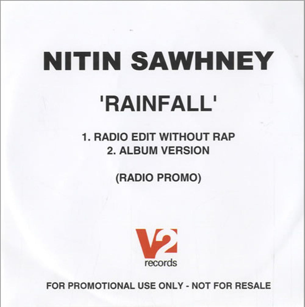 Nitin Sawhney Rainfall UK Promo CD-R acetate CD-R ACETATE