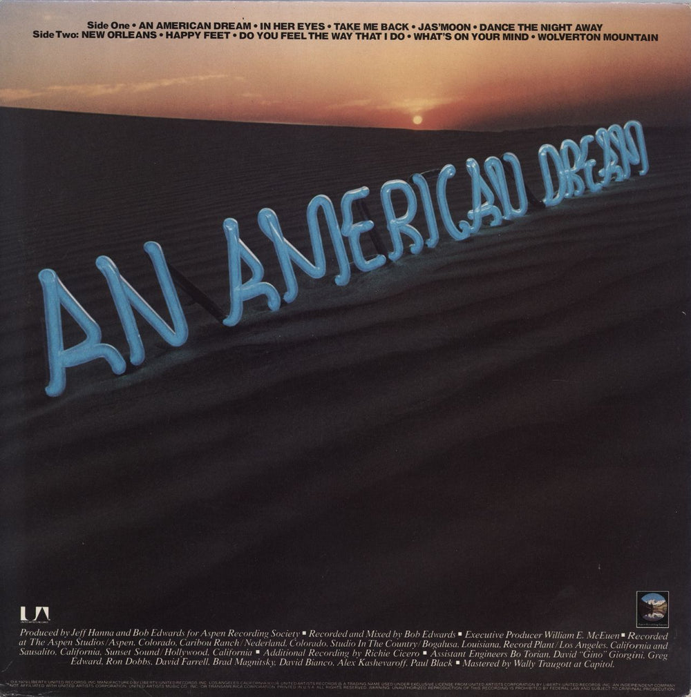 Nitty Gritty Dirt Band An American Dream US vinyl LP album (LP record)