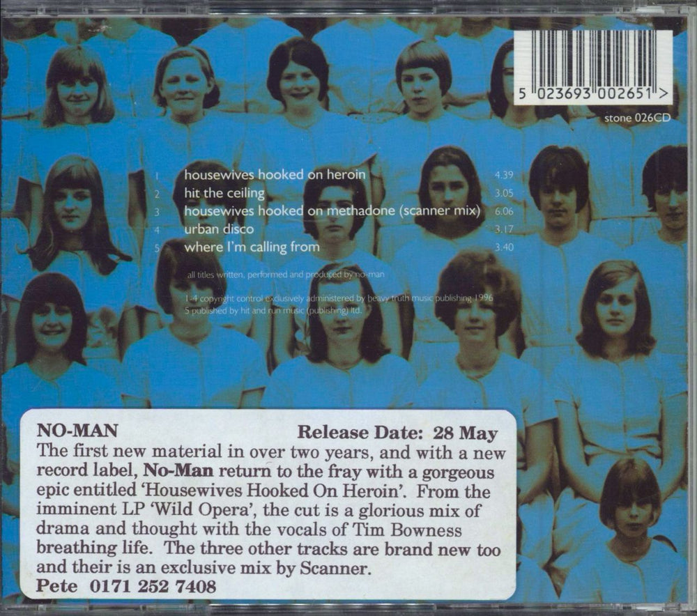 No-Man Housewives Hooked On Heroin UK CD single (CD5 / 5") 5023693002651