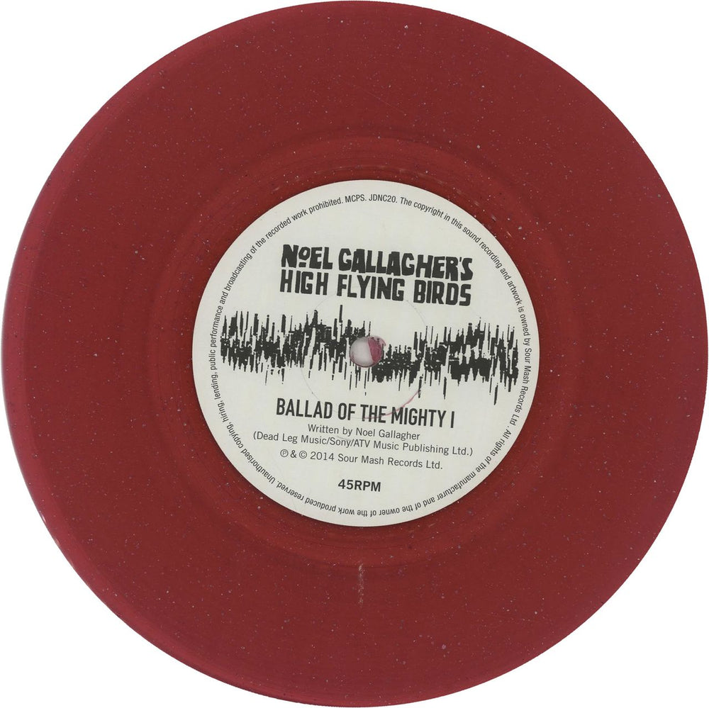 Noel Gallagher Ballad Of The Mighty I - Pink Vinyl UK 7" vinyl single (7 inch record / 45) NGL07BA651161