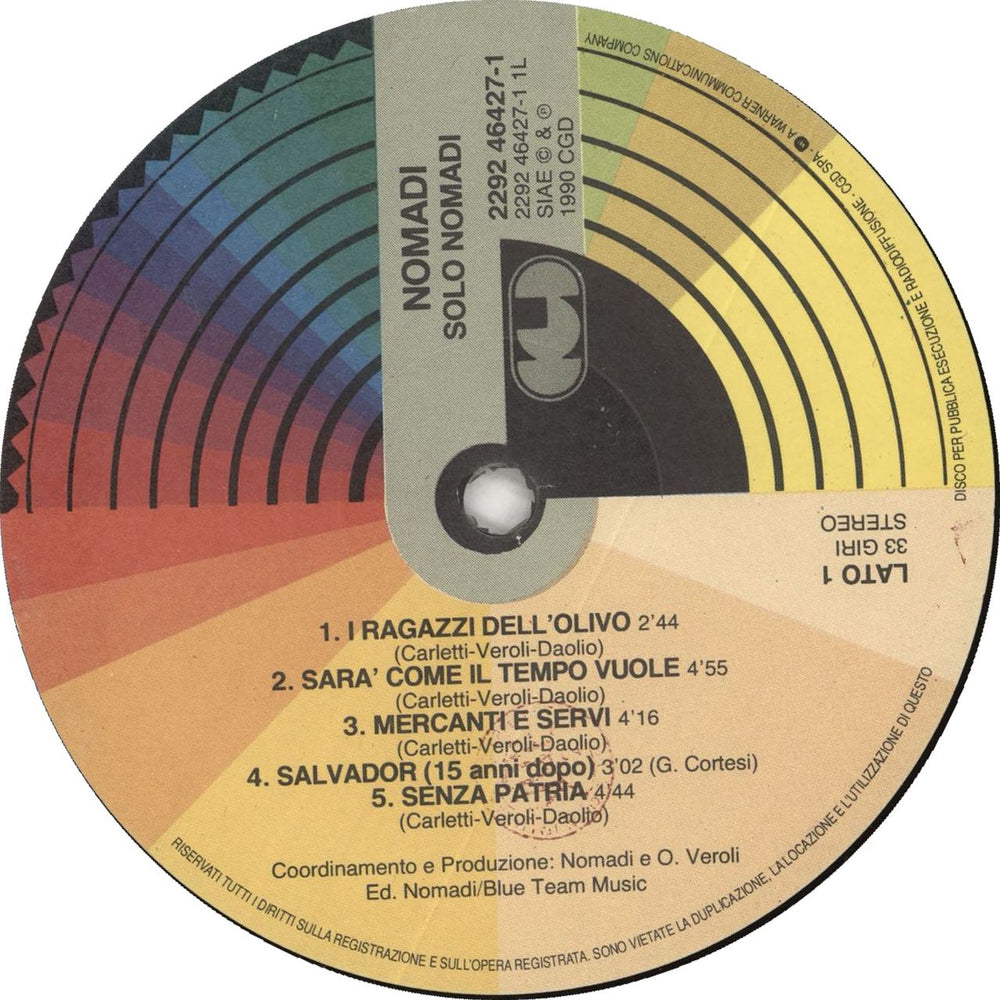 Nomadi Solo Nomadi Italian vinyl LP album (LP record) NO9LPSO727275