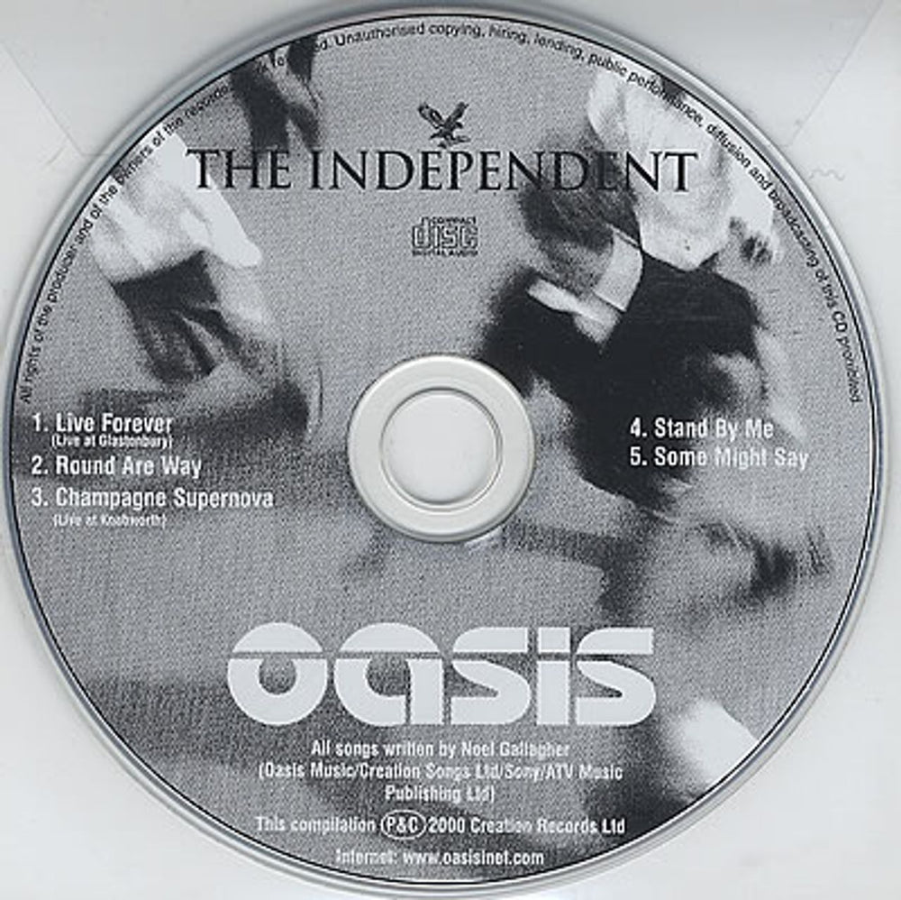 Oasis The Independent UK Promo CD single (CD5 / 5") IND5015