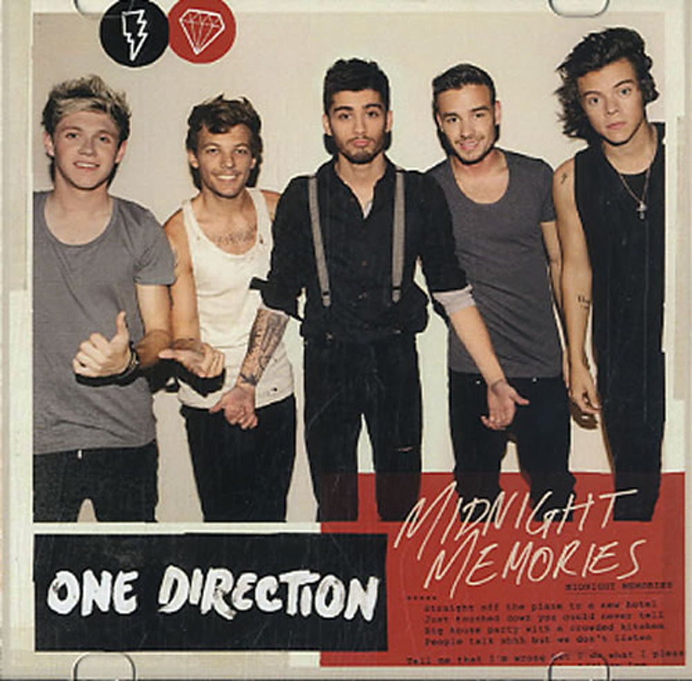 One Direction Midnight Memories Japanese Promo CD-R acetate CD-R