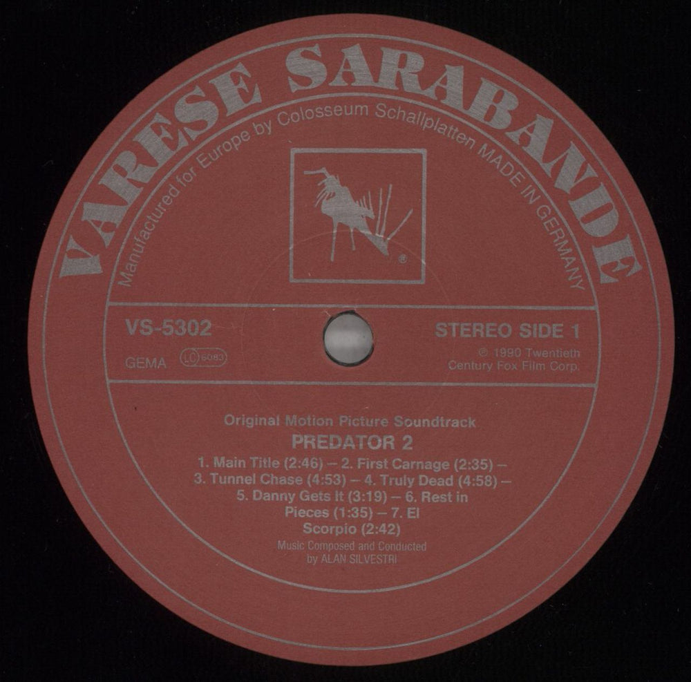 Original Soundtrack Predator 2 - VG German vinyl LP album (LP record) OSTLPPR825954