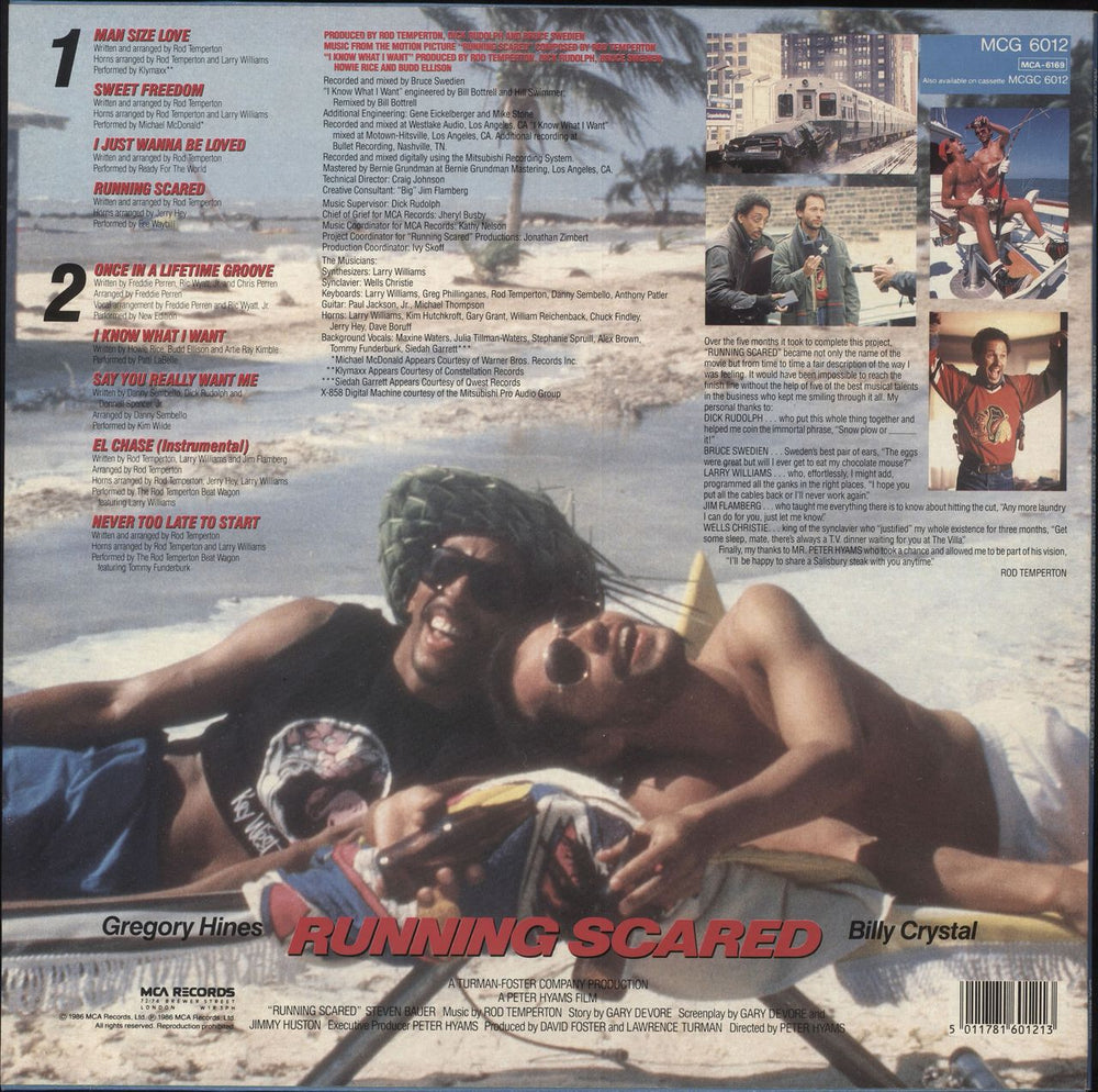 Original Soundtrack Running Scared UK vinyl LP album (LP record)