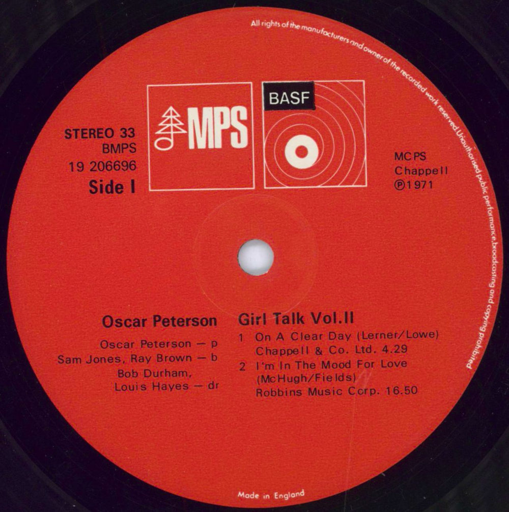 Oscar Peterson Vol II: Girl Talk UK vinyl LP album (LP record) OP1LPVO794032