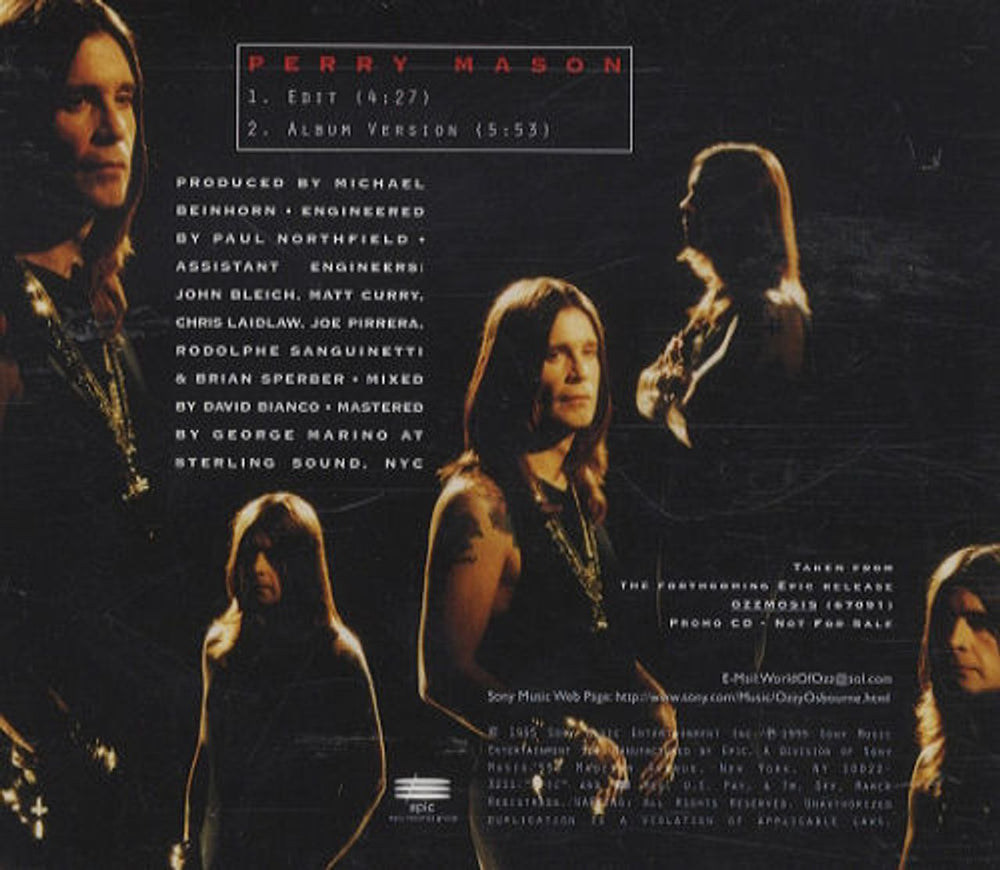 Ozzy Osbourne Perry Mason US Promo CD single (CD5 / 5") OZZC5PE54303