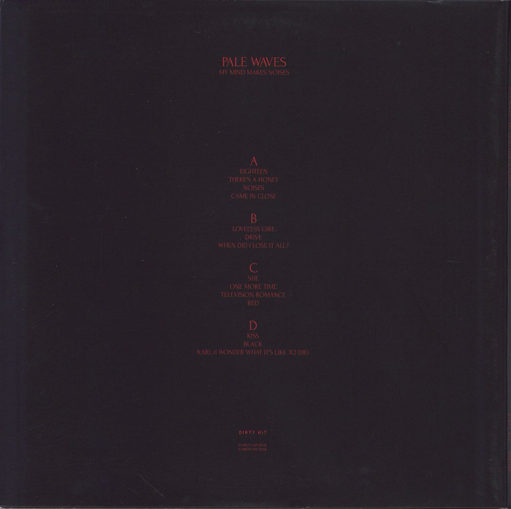 Pale Waves My Mind Makes Noises - 180gram Red Vinyl UK 2-LP vinyl record set (Double LP Album)