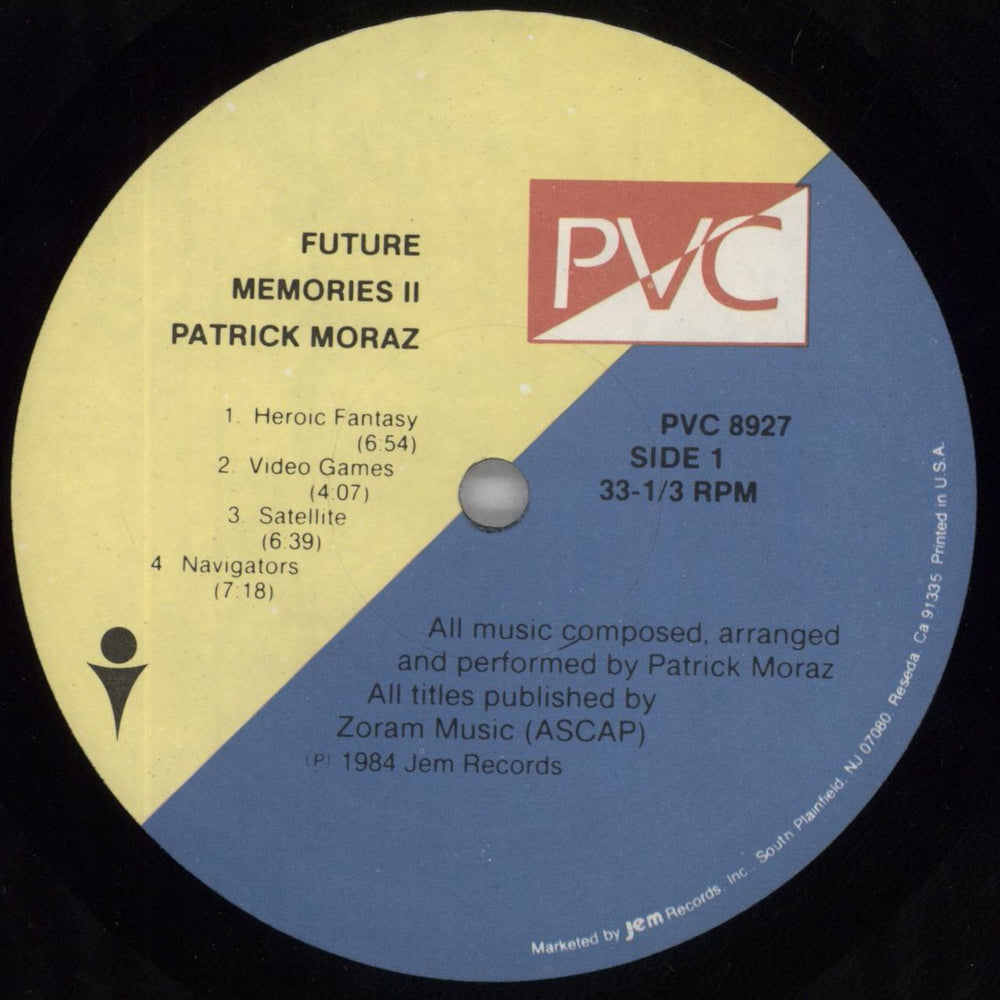 Patrick Moraz Future Memories II US vinyl LP album (LP record) ZMPLPFU823342
