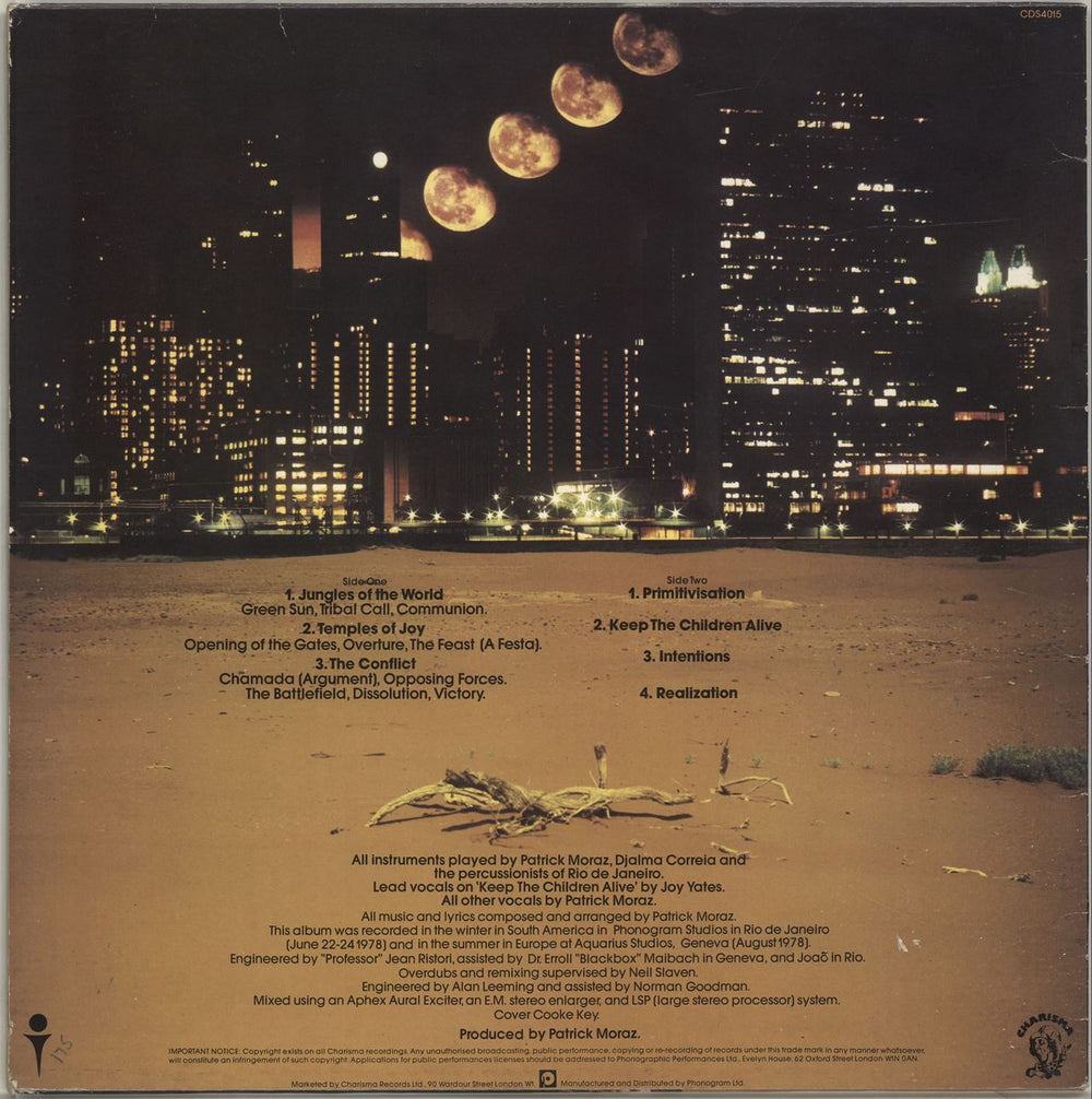 Patrick Moraz Patrick Moraz UK vinyl LP album (LP record)