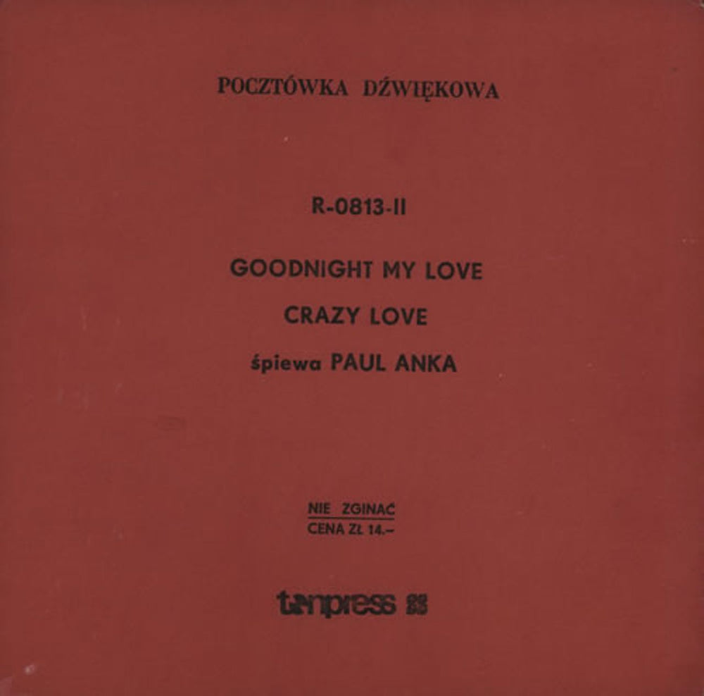 Paul Anka Goodnight My Love Polish 7" vinyl single (7 inch record / 45) R-0813-11