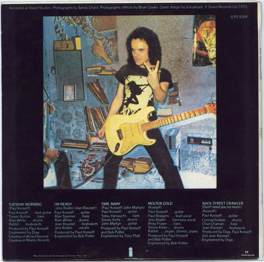 Paul Kossoff Back Street Crawler South African vinyl LP album (LP record)