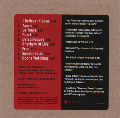 Paula Cole Amen US Promo CD album — RareVinyl.com