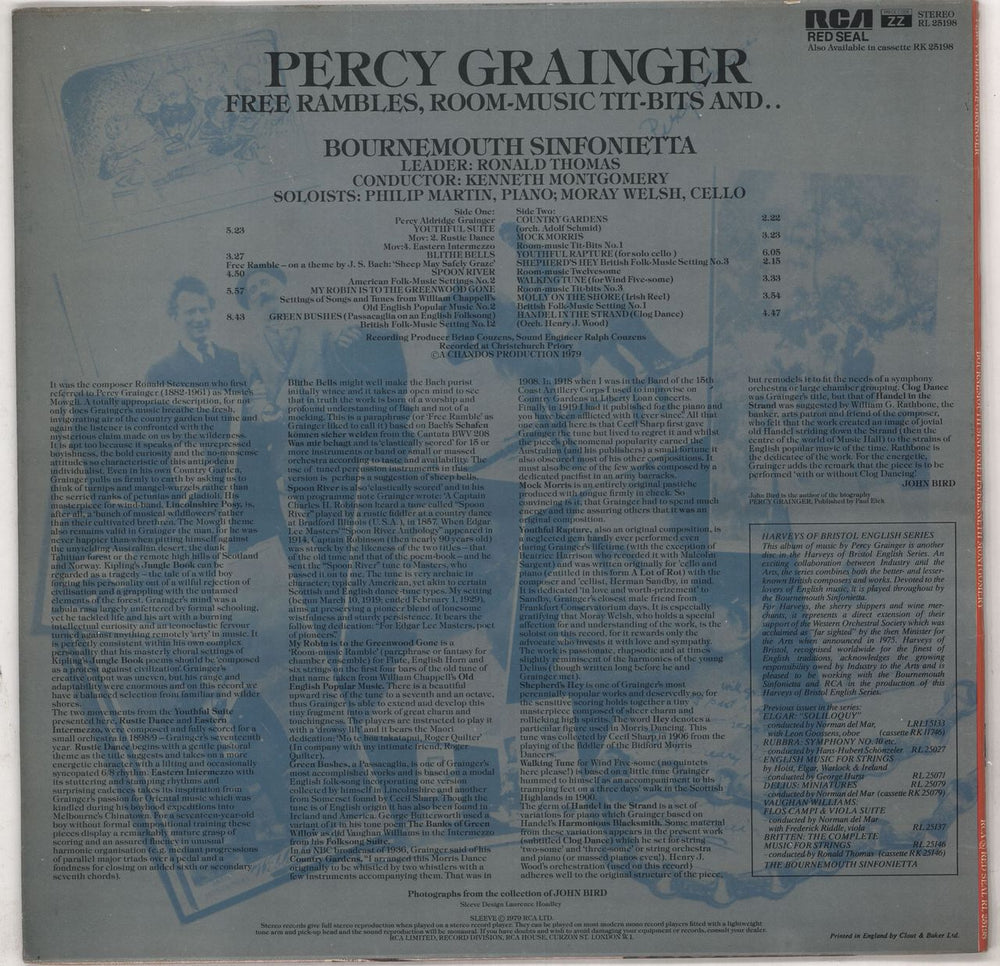 Percy Grainger Free Rambles, Room-Music Tit-Bits And... UK vinyl LP album (LP record)