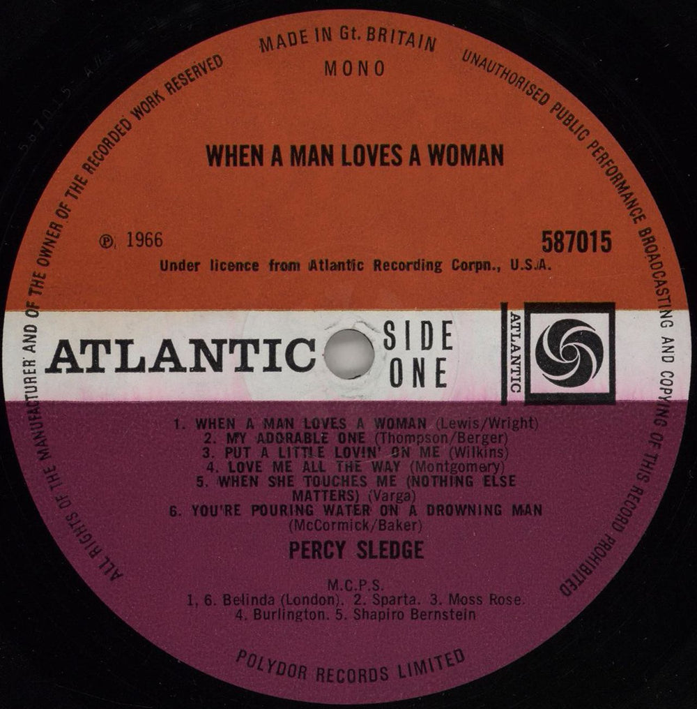 Percy Sledge When A Man Loves A Woman UK vinyl LP album (LP record) PSLLPWH763070