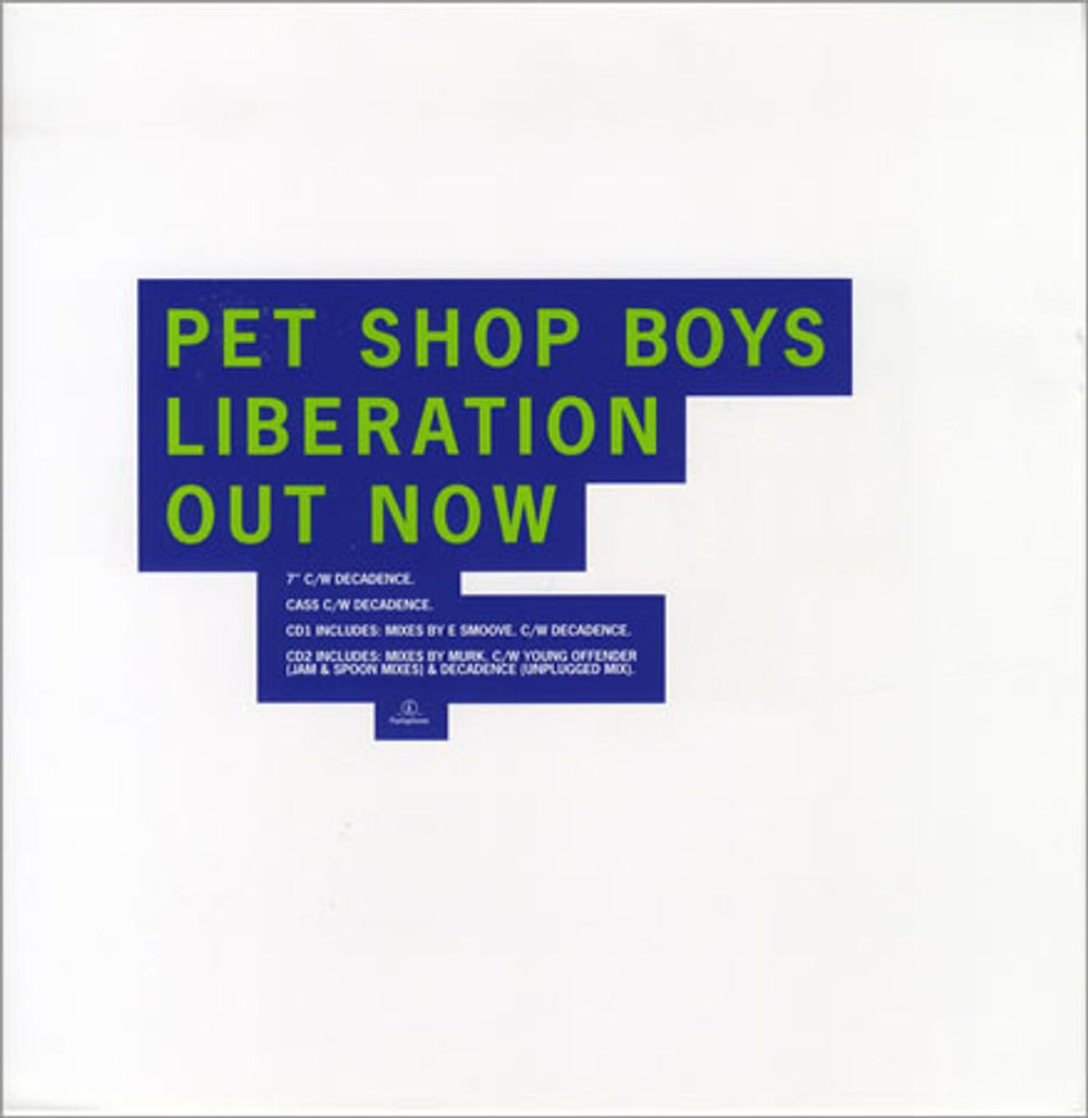 Pet Shop Boys Liberation UK Promo display DISPLAY FLAT