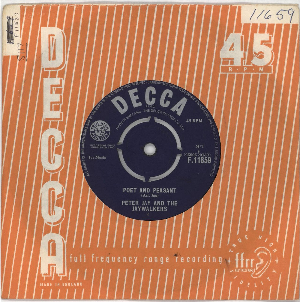 Peter Jay And The Jaywalkers Poet And Peasant UK 7" vinyl single (7 inch record / 45) F.11659