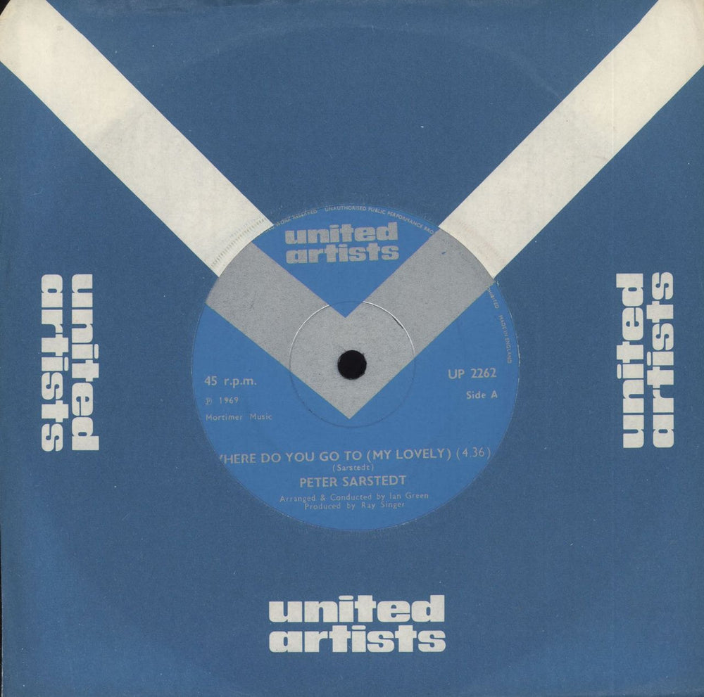 Peter Sarstedt Where Do You Go To (My Lovely) - Solid UK 7" vinyl single (7 inch record / 45) UP2262