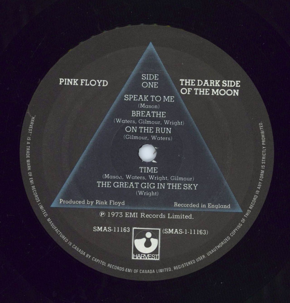 Pink Floyd The Dark Side Of The Moon - Canadian 2nd - EX Canadian vinyl LP album (LP record)