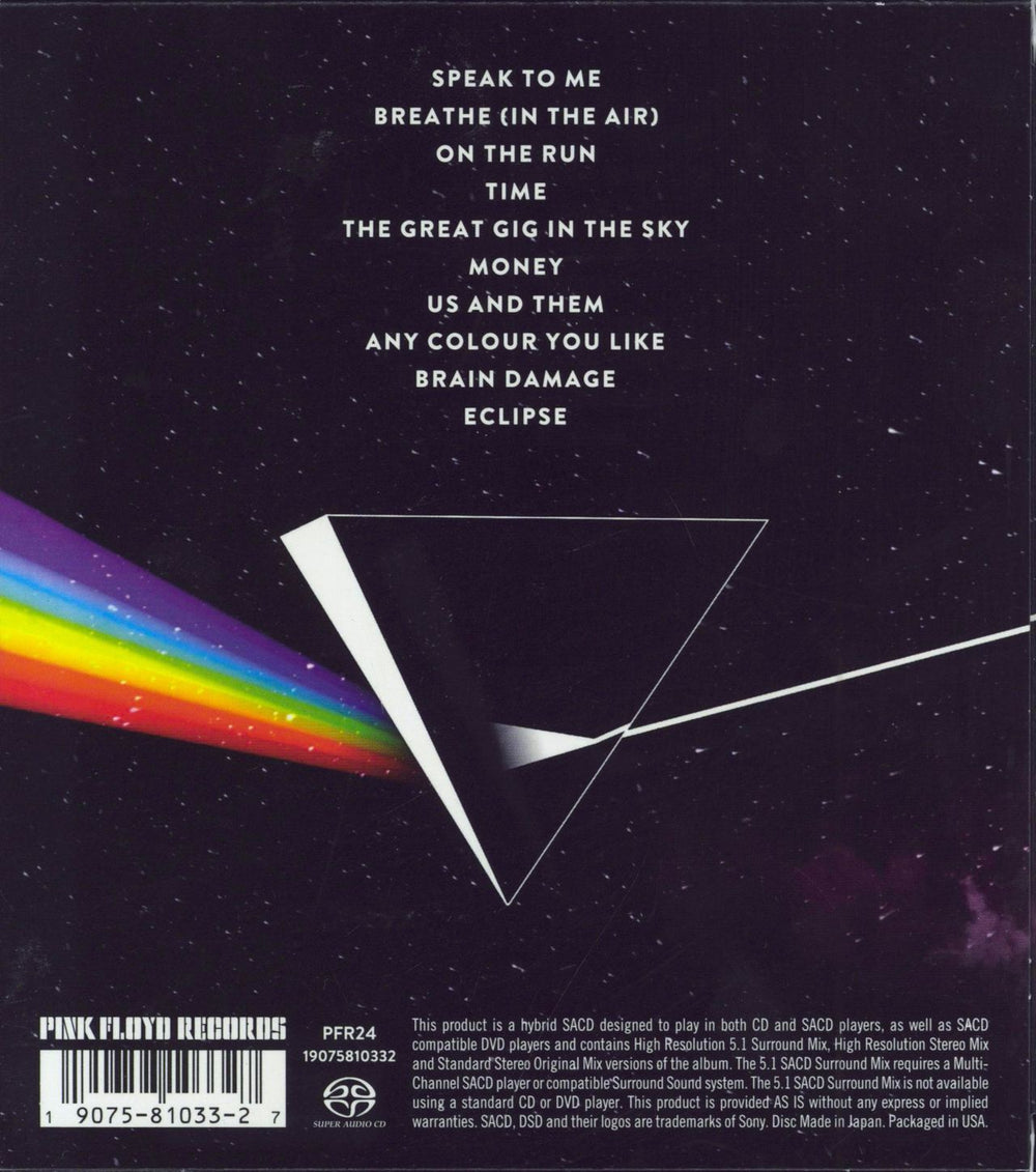 Pink Floyd The Dark Side Of The Moon - Super Audio CD US super audio CD SACD 190758103327