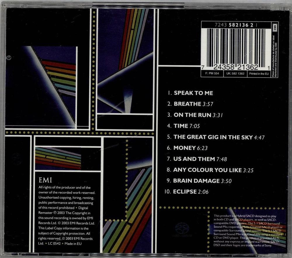 Pink Floyd The Dark Side Of The Moon UK super audio CD SACD 724358213621