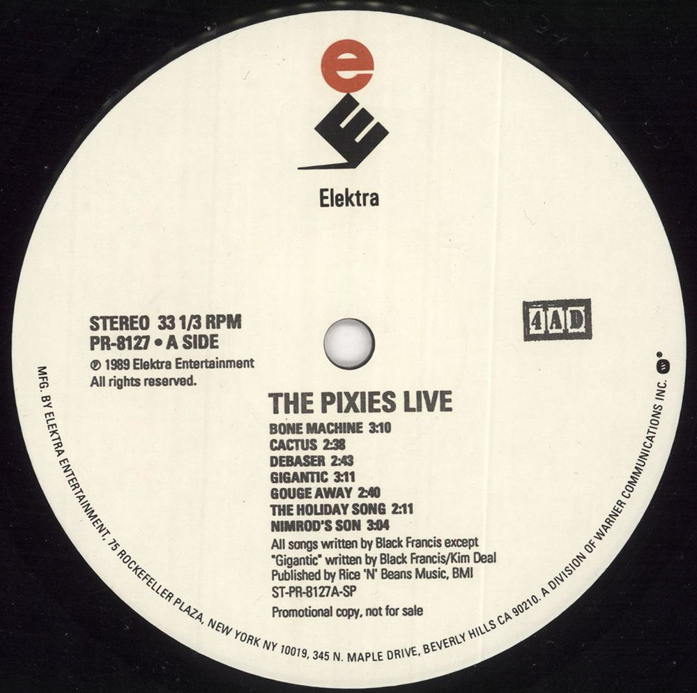 Pixies Live US Promo 12" vinyl single (12 inch record / Maxi-single) PIX12LI31244