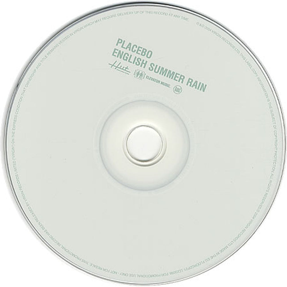 Placebo English Summer Rain UK Promo CD single (CD5 / 5") FLOORCDP21