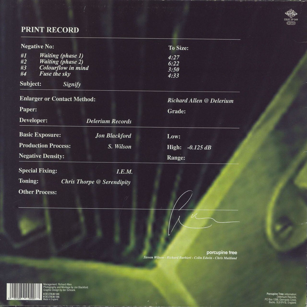 Porcupine Tree Waiting - VG UK 12" vinyl single (12 inch record / Maxi-single) 5021289094967