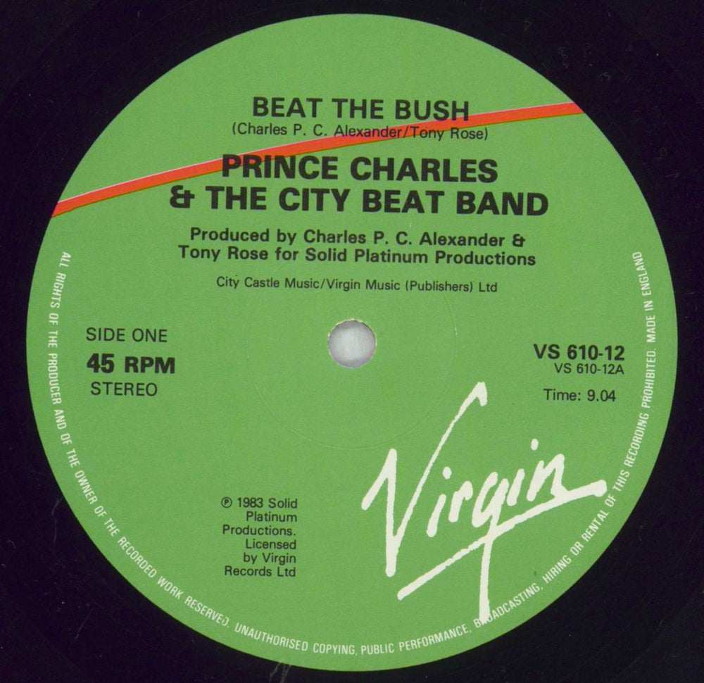 Prince Charles And The City Beat Band Beat The Bush UK 12" vinyl single (12 inch record / Maxi-single) PWJ12BE829054