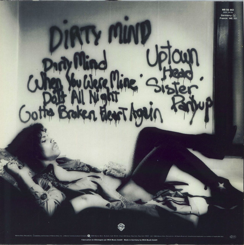 Prince Dirty Mind + Inner & insert German vinyl LP album (LP record)