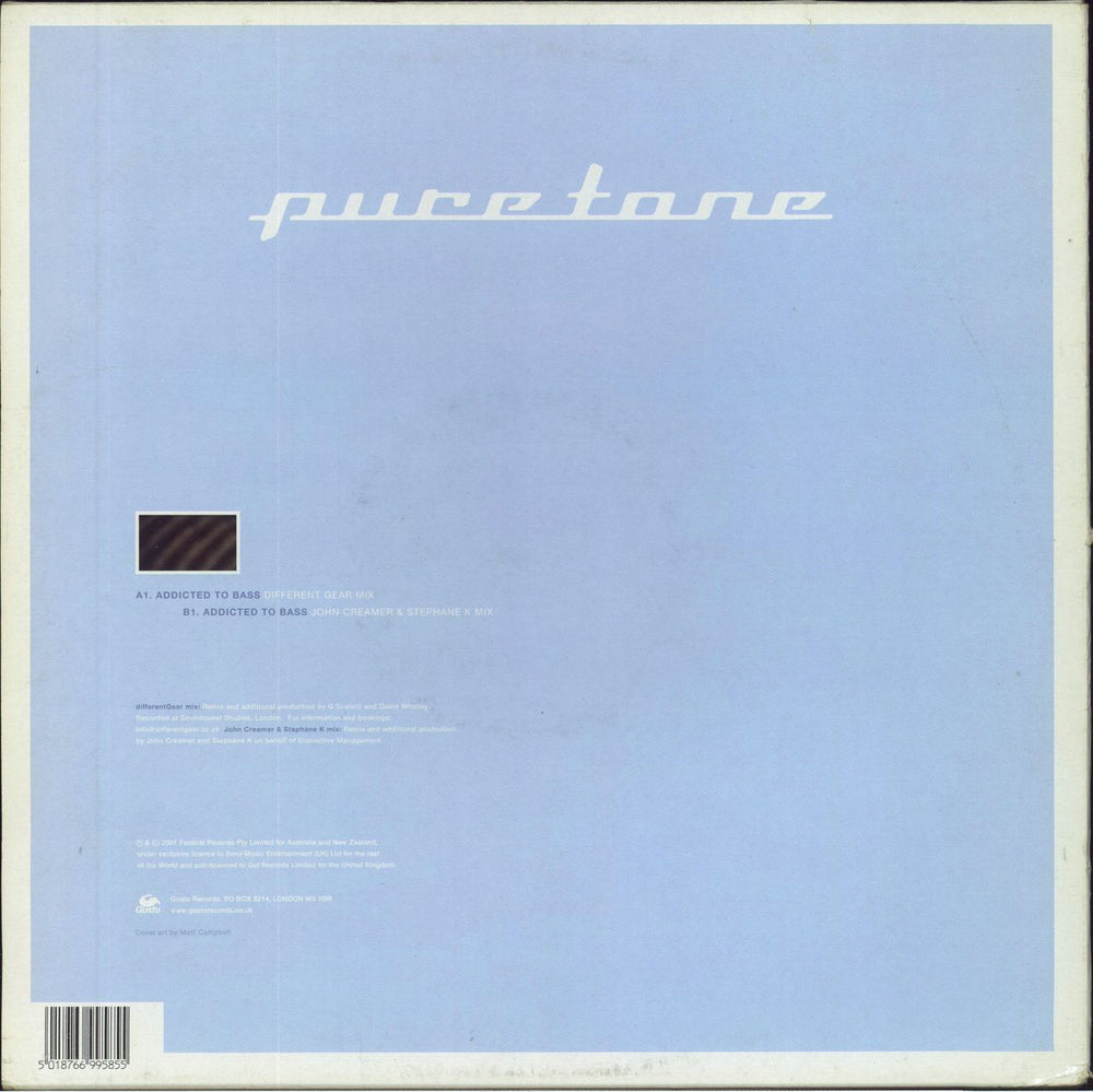 Puretone Addicted To Bass UK 12" vinyl single (12 inch record / Maxi-single) 5018766995855