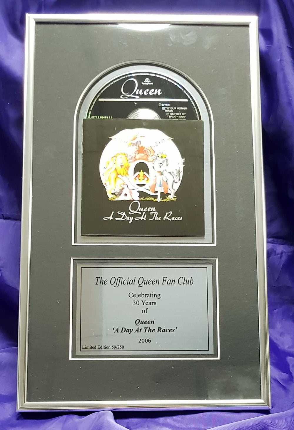 Queen A Day At The Races UK memorabilia PLAQUE