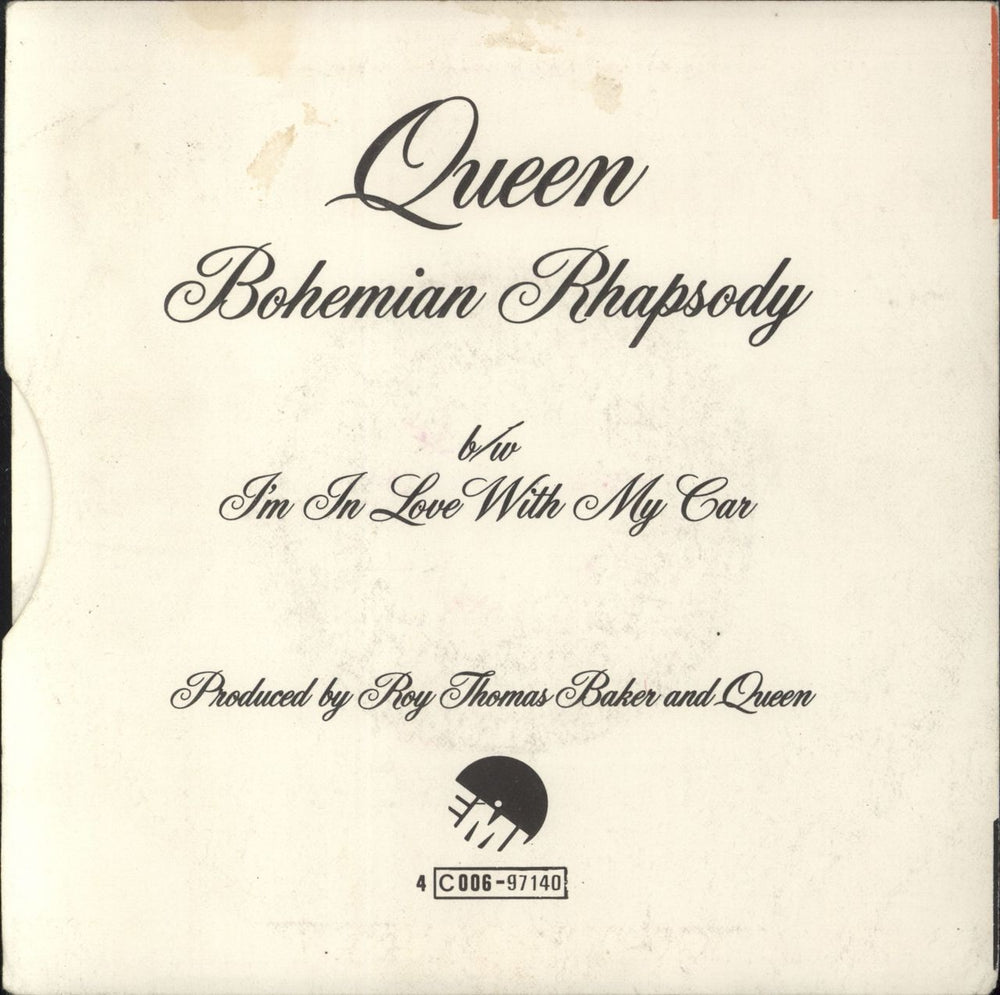 Queen Bohemian Rhapsody - VG Belgian 7" vinyl single (7 inch record / 45)