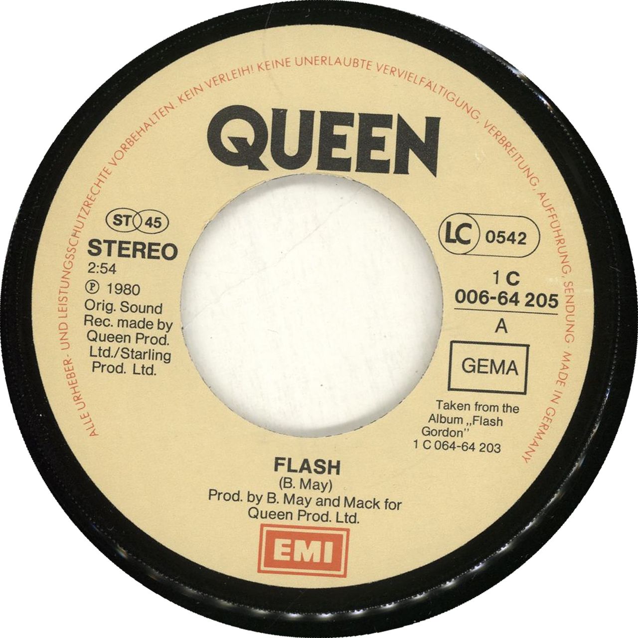 Queen Flash German 7" vinyl single (7 inch record / 45)