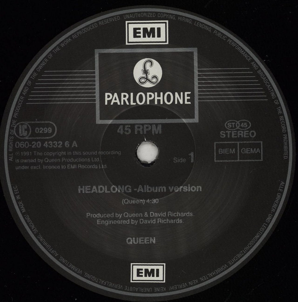 Queen Headlong German 12" vinyl single (12 inch record / Maxi-single) QUE12HE06855