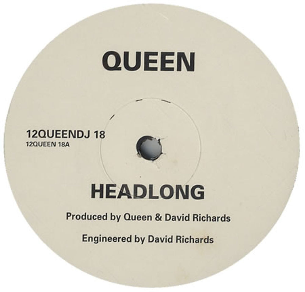 Queen Headlong + PR UK Promo 12" vinyl single (12 inch record / Maxi-single) 12QUEENDJ18