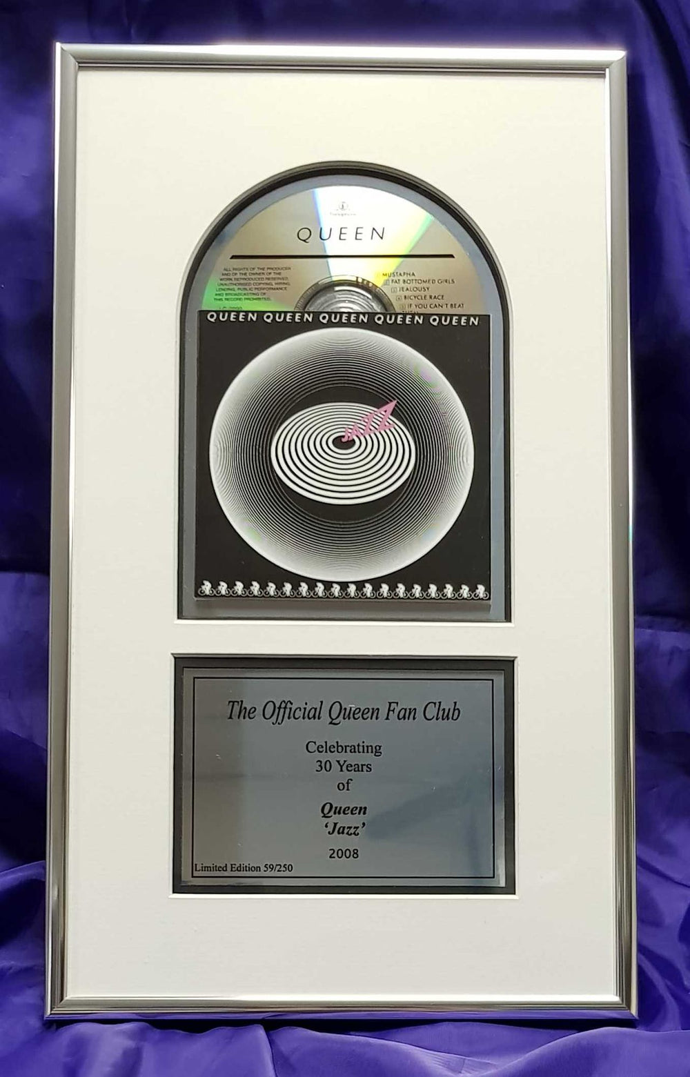 Queen Jazz UK memorabilia PLAQUE