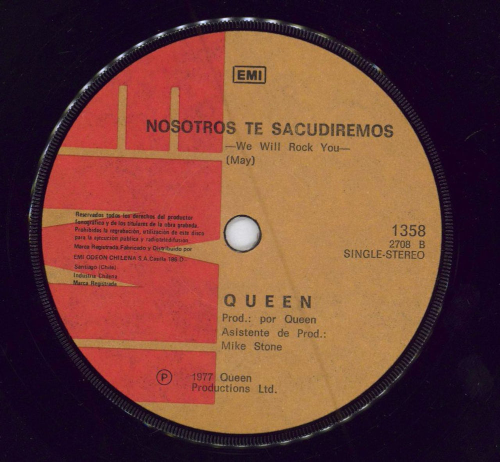 Queen Somos Los Campeones Chile 7" vinyl single (7 inch record / 45)