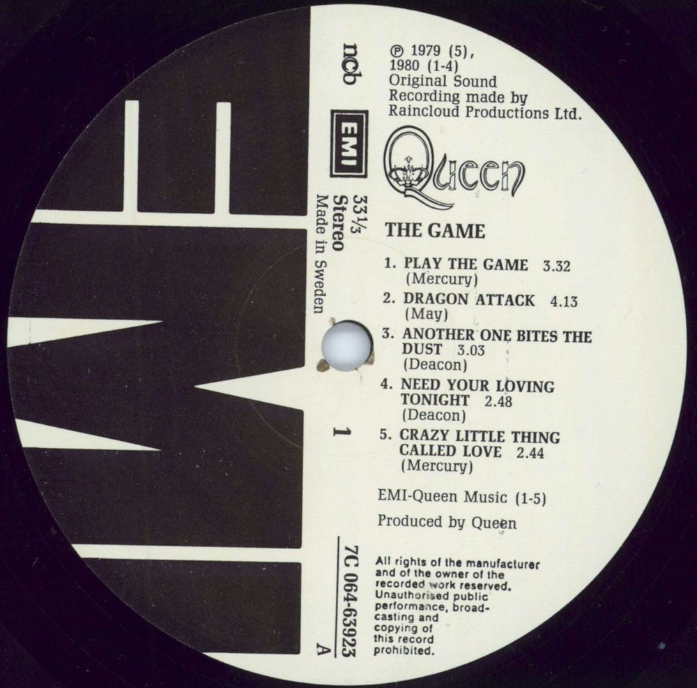 Queen The Game Swedish vinyl LP album (LP record) QUELPTH793035