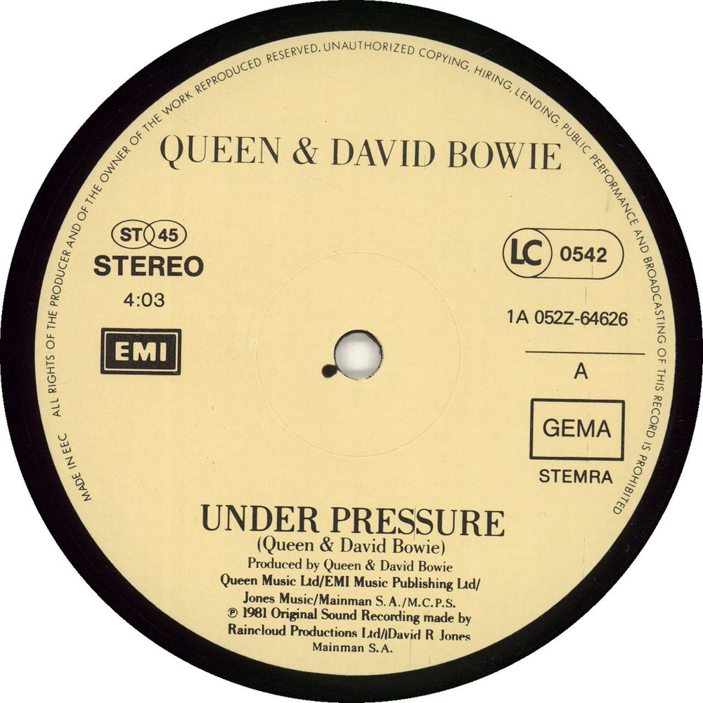 Queen Under Pressure - EX Dutch 12" vinyl single (12 inch record / Maxi-single)