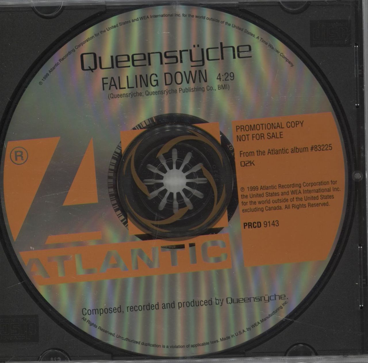 Queensryche Falling Down US Promo CD single (CD5 / 5") PRCD9143