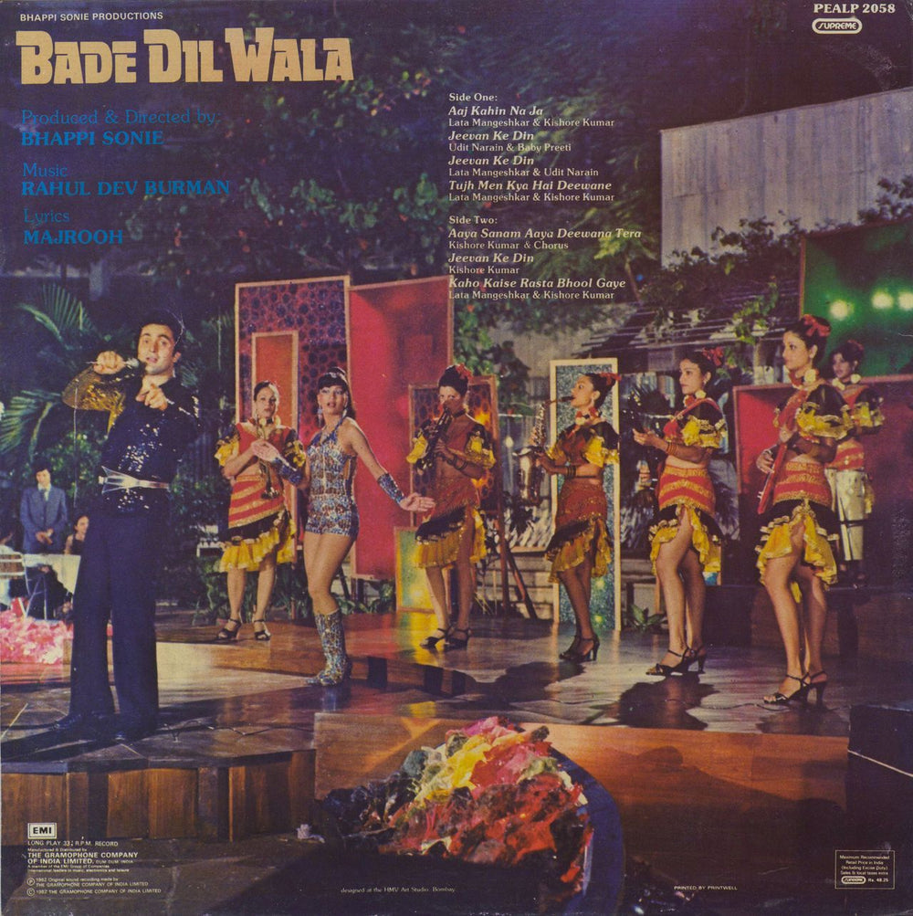 R.D. Burman Bade Dil Wala Indian vinyl LP album (LP record)