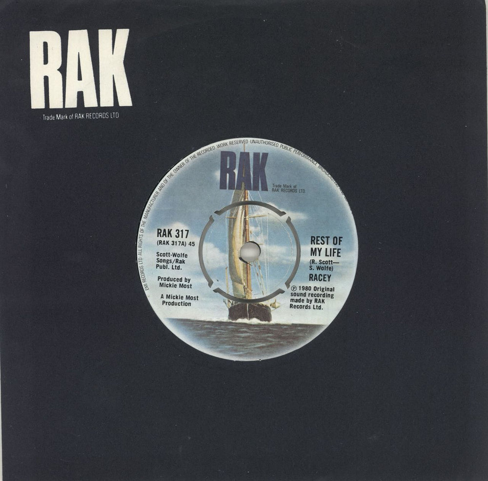 Racey Rest Of My Life UK 7" vinyl single (7 inch record / 45) RAK317