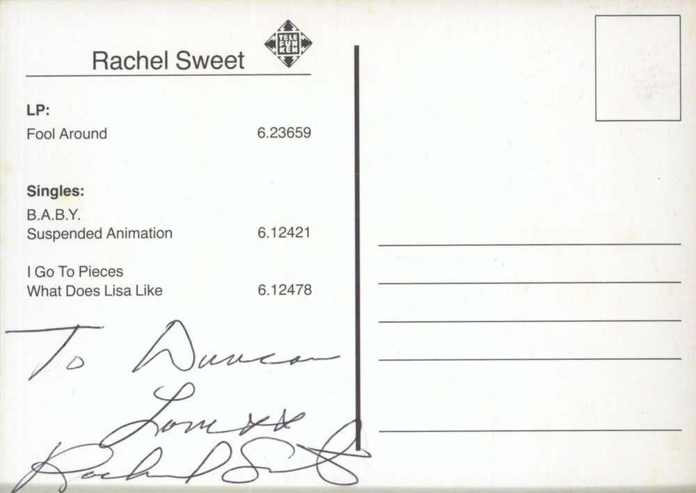 Rachel Sweet Fool Around - White Vinyl - Autographed UK vinyl LP album (LP record) 1978