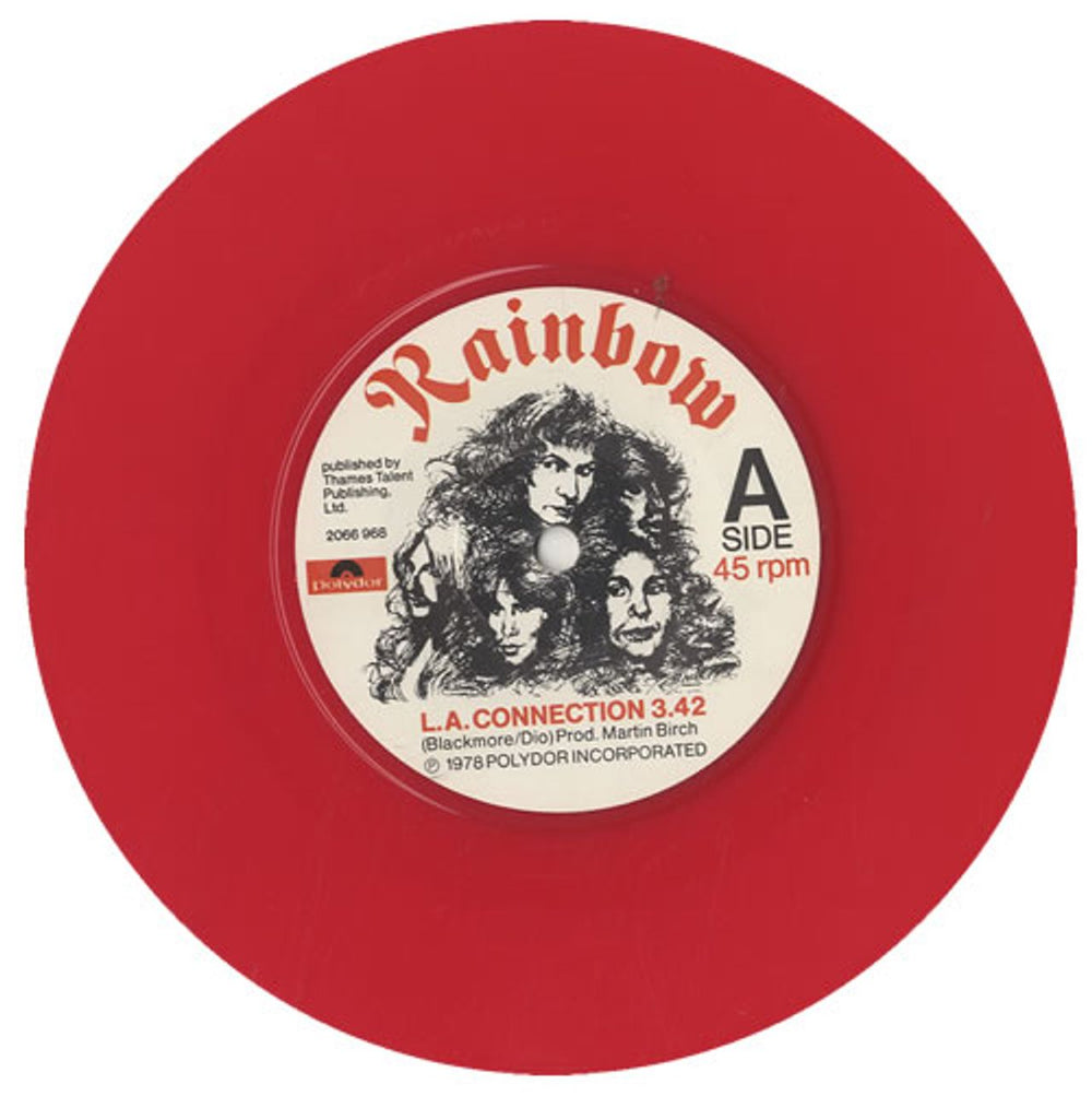 Rainbow L.A. Connection - Red Vinyl + Sleeve UK 7" vinyl single (7 inch record / 45) RBO07LA60808