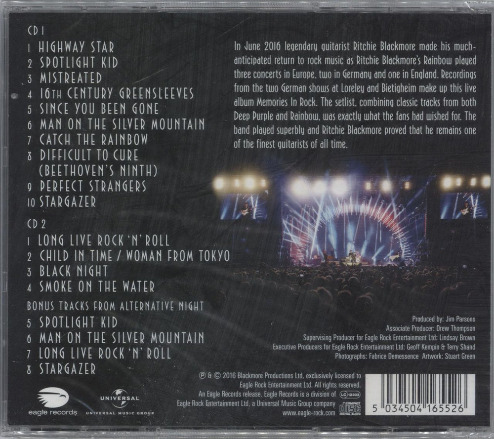 Rainbow Memories In Rock - Live In Germany UK 2 CD album set (Double CD) RBO2CME810328