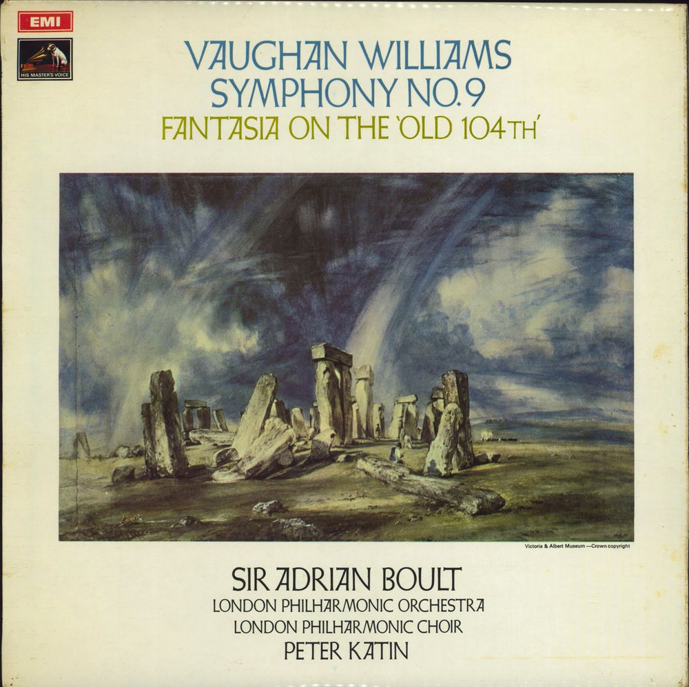 Ralph Vaughan Williams Symphony No. 9 / Fantasia On The 'Old 104th' UK vinyl LP album (LP record) ASD2581