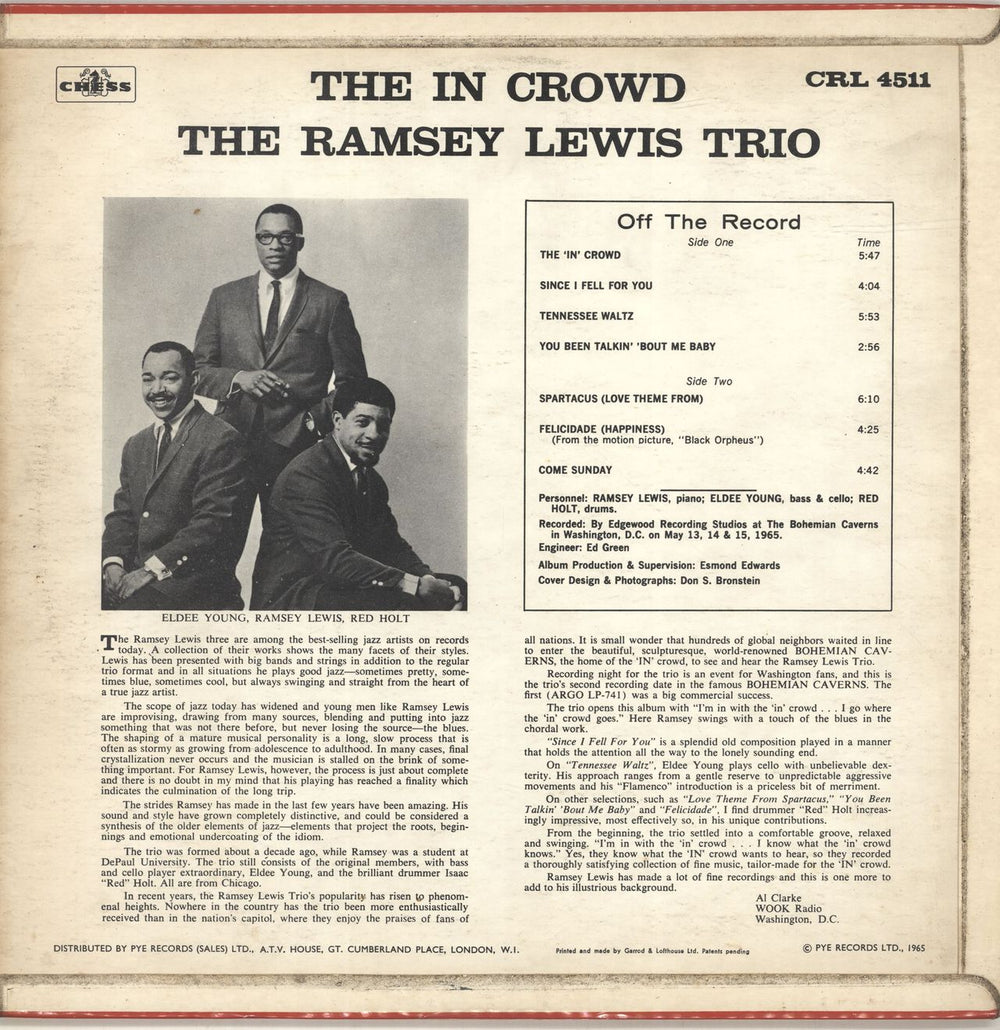 Ramsey Lewis The In Crowd UK vinyl LP album (LP record) RB8LPTH692363