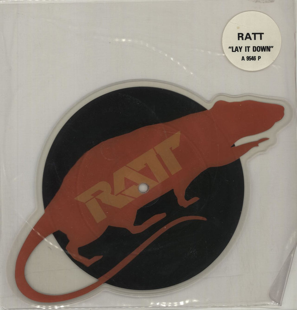 Ratt Lay It Down - Title Stickered UK shaped picture disc (picture disc vinyl record) A9546P